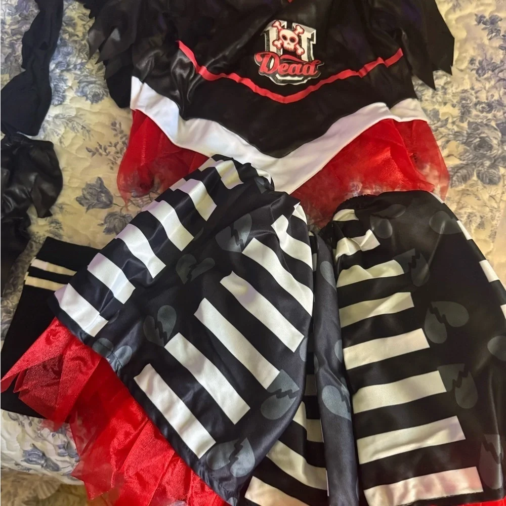 Black and White Cheerleader Zombie Costume for Kids